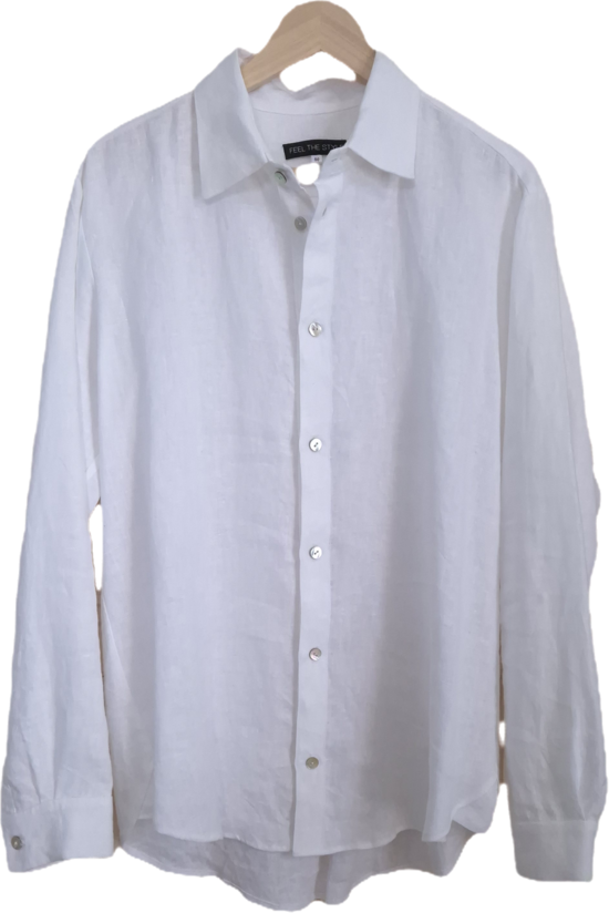 Balts vīriešu lina krekls